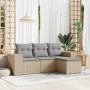 Garden sofa set with 4-piece synthetic rattan beige cushions by , Garden sets - Ref: Foro24-3254806, Price: 296,64 €, Discoun...
