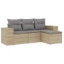 Garden sofa set with 4-piece synthetic rattan beige cushions by , Garden sets - Ref: Foro24-3254806, Price: 303,67 €, Discoun...