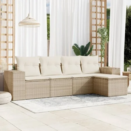 Set Gartensofas mit Kissen 5 Stück synthetisches Rattan beige von , Gartensets - Ref: Foro24-3254825, Preis: 398,26 €, Rabatt: %