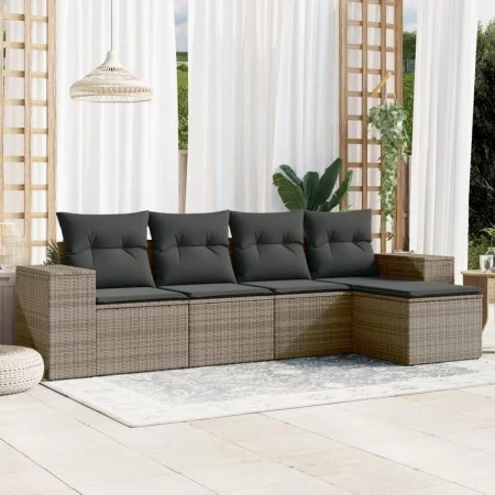Set Gartensofas mit Kissen 5 Stück synthetisches Rattangrau von , Gartensets - Ref: Foro24-3254827, Preis: 323,70 €, Rabatt: %