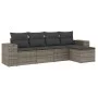 Set Gartensofas mit Kissen 5 Stück synthetisches Rattangrau von , Gartensets - Ref: Foro24-3254827, Preis: 323,70 €, Rabatt: %