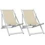 Sillas de playa plegables 2 unidades aluminio y textilene crema de , Sillas de jardín - Ref: Foro24-360169, Precio: 103,90 €,...