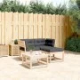 3-piece garden sofa set with solid pine wood and cushions by , Garden sets - Ref: Foro24-3216990, Price: 287,16 €, Discount: %