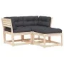 3-piece garden sofa set with solid pine wood and cushions by , Garden sets - Ref: Foro24-3216990, Price: 287,16 €, Discount: %
