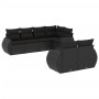 7-teiliges Garten-Essset und schwarze Kissen aus synthetischem Rattan von , Modulare Sofas für den Außenbereich - Ref: Foro24...