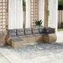 Set of 7-piece garden sofas and beige synthetic rattan cushions by , Modular outdoor sofas - Ref: Foro24-3221678, Price: 456,...