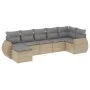 Set of 7-piece garden sofas and beige synthetic rattan cushions by , Modular outdoor sofas - Ref: Foro24-3221678, Price: 456,...