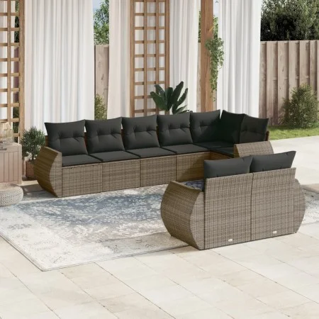 Garden sofa set 8 pieces and gray synthetic rattan cushions by , Modular outdoor sofas - Ref: Foro24-3221619, Price: 579,59 €...