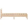 Solid pine wood bed frame 90x200 cm by , Beds and slatted bases - Ref: Foro24-844737, Price: 104,11 €, Discount: %