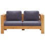Garden sofa bench and cushions solid gray acacia wood 140 cm by vidaXL, Modular outdoor sofas - Ref: Foro24-47276, Price: 284...