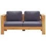 Garden sofa bench and cushions solid gray acacia wood 140 cm by vidaXL, Modular outdoor sofas - Ref: Foro24-47276, Price: 276...