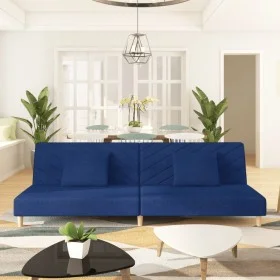 2-Sitzer-Schlafsofa mit zwei blauen Stoffkissen von , Sofas - Ref: Foro24-375893, Preis: 246,97 €, Rabatt: %