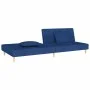 Two-seater sofa bed with two blue fabric pillows. by , Sofas - Ref: Foro24-375893, Price: 246,97 €, Discount: %