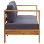 Garden sofa bench and cushions solid gray acacia wood 140 cm by vidaXL, Modular outdoor sofas - Ref: Foro24-47276, Price: 284...