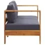 Garden sofa bench and cushions solid gray acacia wood 140 cm by vidaXL, Modular outdoor sofas - Ref: Foro24-47276, Price: 276...