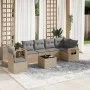 Set of 7-piece garden sofas and beige synthetic rattan cushions by , Garden sets - Ref: Foro24-3252576, Price: 476,15 €, Disc...