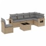 Set of 7-piece garden sofas and beige synthetic rattan cushions by , Garden sets - Ref: Foro24-3252576, Price: 484,01 €, Disc...