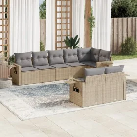 Garden sofa set with beige cushions, 8 pieces, PE rattan. by , Garden sets - Ref: Foro24-3252756, Price: 593,40 €, Discount: %