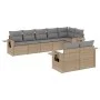 Garden sofa set with beige cushions, 8 pieces, PE rattan. by , Garden sets - Ref: Foro24-3252756, Price: 593,40 €, Discount: %