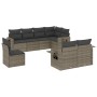 Garden sofa set 8 pieces and gray synthetic rattan cushions by , Garden sets - Ref: Foro24-3252777, Price: 577,98 €, Discount: %