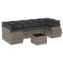 Garden sofa set 8 pieces and gray synthetic rattan cushions by , Garden sets - Ref: Foro24-3253477, Price: 517,47 €, Discount: %