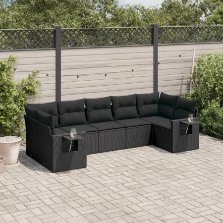 7-piece garden dining set with black synthetic rattan cushions by , Garden sets - Ref: Foro24-3252922, Price: 494,43 €, Disco...