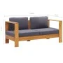 Garden sofa bench and cushions solid gray acacia wood 140 cm by vidaXL, Modular outdoor sofas - Ref: Foro24-47276, Price: 276...