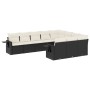 Gartensofa-Set 10-teilig mit schwarzen synthetischen Rattankissen von , Gartensets - Ref: Foro24-3253023, Preis: 600,87 €, Ra...
