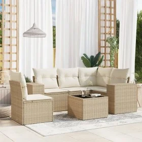 Set Gartensofas mit Kissen 6 Stück synthetisches Rattan beige von , Gartensets - Ref: Foro24-3254915, Preis: 470,31 €, Rabatt: %