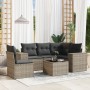 Set mit 6 Gartenmöbeln und Kissen synthetisches Rattangrau von , Gartensets - Ref: Foro24-3254917, Preis: 391,46 €, Rabatt: %