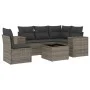 6-piece garden furniture set with gray synthetic rattan cushions by , Garden sets - Ref: Foro24-3254917, Price: 398,77 €, Dis...