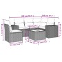 Set mit 6 Gartenmöbeln und Kissen synthetisches Rattangrau von , Gartensets - Ref: Foro24-3254917, Preis: 391,46 €, Rabatt: %