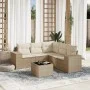 Garden sofa set with 6-piece synthetic rattan beige cushions by , Garden sets - Ref: Foro24-3222557, Price: 450,70 €, Discoun...