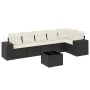 7-teiliges Garten-Esszimmerset und Kissen synthetisches Rattan schwarz von , Gartensets - Ref: Foro24-3222595, Preis: 446,43 ...