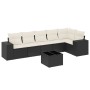 Set de comedor de jardín 7 pzas y cojines ratán sintético negro de , Conjuntos de jardín - Ref: Foro24-3222595, Precio: 395,15 €