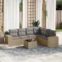 Set aus 7-teiligen Gartensofas und Kissen, synthetisches Rattan, beige von , Gartensets - Ref: Foro24-3222618, Preis: 459,28 ...