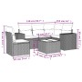 6-piece garden sofa set with black synthetic rattan cushions by , Garden sets - Ref: Foro24-3222574, Price: 419,88 €, Discoun...