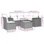 6-piece garden sofa set with black synthetic rattan cushions by , Garden sets - Ref: Foro24-3222574, Price: 453,69 €, Discoun...