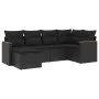 6-piece garden sofa set with black synthetic rattan cushions by , Garden sets - Ref: Foro24-3258576, Price: 403,45 €, Discoun...