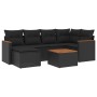 Set de comedor de jardín 7 pzas y cojines ratán sintético negro de , Conjuntos de jardín - Ref: Foro24-3258583, Precio: 460,3...