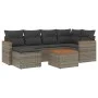 7-piece garden sofa set with gray PE rattan cushions by , Garden sets - Ref: Foro24-3258588, Price: 404,66 €, Discount: %