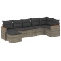 7-piece garden sofa set with gray PE rattan cushions by , Garden sets - Ref: Foro24-3258595, Price: 438,67 €, Discount: %