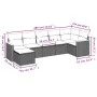 7-piece garden sofa set with gray PE rattan cushions by , Garden sets - Ref: Foro24-3258595, Price: 425,62 €, Discount: %
