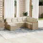 Set of 7-piece garden sofas and beige synthetic rattan cushions by , Garden sets - Ref: Foro24-3258607, Price: 482,52 €, Disc...