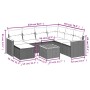Set aus 8-teiligen Gartensofas und Kissen Kunstrattan schwarz von , Gartensets - Ref: Foro24-3258611, Preis: 502,39 €, Rabatt: %
