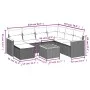 Set aus 8-teiligen Gartensofas und Kissen Kunstrattan schwarz von , Gartensets - Ref: Foro24-3258611, Preis: 494,96 €, Rabatt: %