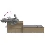 Double sun lounger with hood and beige mix synthetic rattan cushions by , Loungers - Ref: Foro24-365811, Price: 356,83 €, Dis...