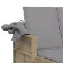 Double sun lounger with hood and beige mix synthetic rattan cushions by , Loungers - Ref: Foro24-365811, Price: 356,83 €, Dis...