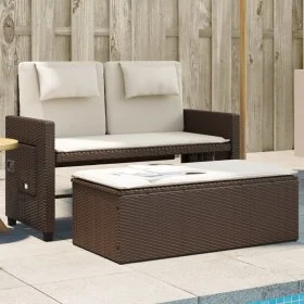 Reclining garden armchair with brown synthetic rattan cushions by , garden benches - Ref: Foro24-365818, Price: 330,64 €, Dis...