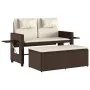 Sillón reclinable de jardín con cojines ratán sintético marrón de , Bancos de jardín - Ref: Foro24-365818, Precio: 332,56 €, ...